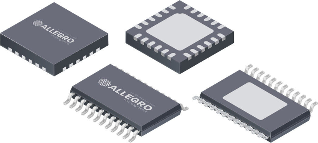 el AMT49406, un CI de controlador de motor CC sin escobillas con FOC de Allegro MicroSystems